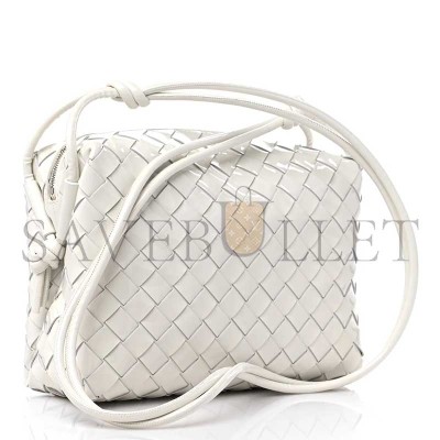 BOTTEGA VENETA CALFSKIN INTRECCIATO SMALL LOOP CAMERA BAG WHITE 680255 (22*15*8cm) BOTTEGA VENETA CALFSKIN INTRECCIATO SMALL LOOP CAMERA BAG WHITE 680255 (22*15*8cm)